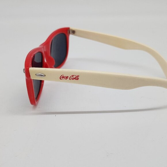 Coca-Cola Red Retro Style Sunglasses With Ivory Arms & Dark Lenses - Picture 4 of 8